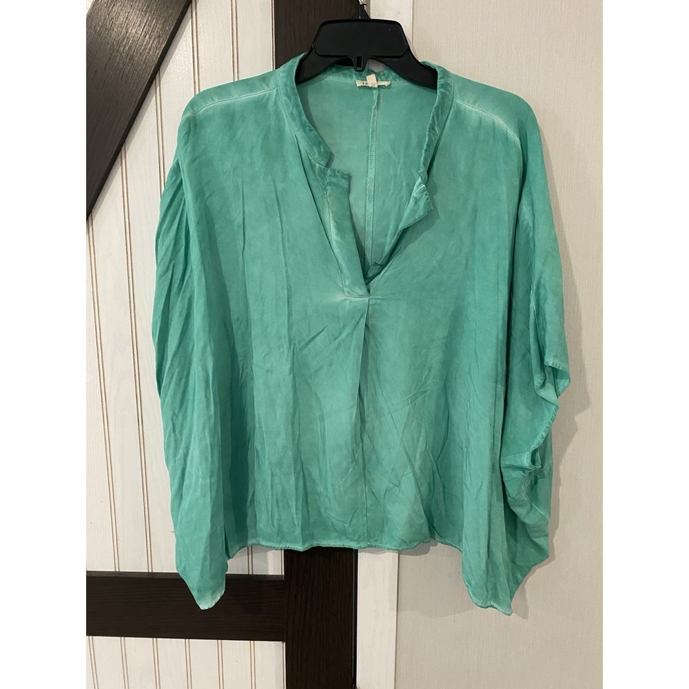 Jodifl Green Mineral Washed Dolman Sleeve Oversized Blouse G5934 Medium